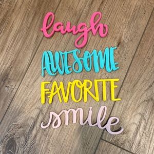 Letter board colorful words